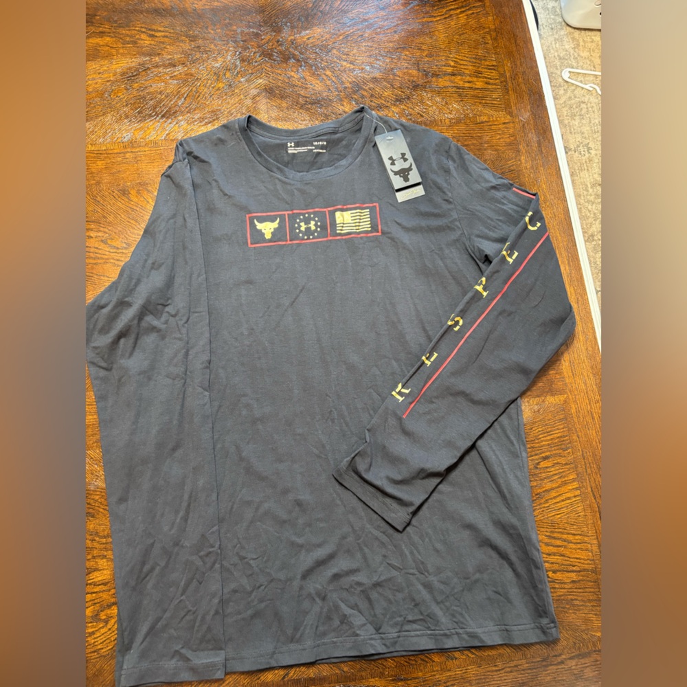 Under Armour Black Long Sleeve Tee with Gold Details